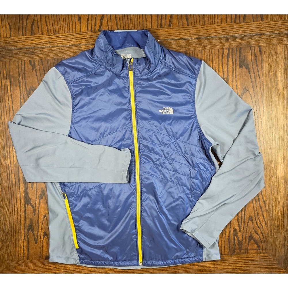 The North Face Animagi Hybrid Mens Blue Grey Primaloft Insulated Full Zip Jacket